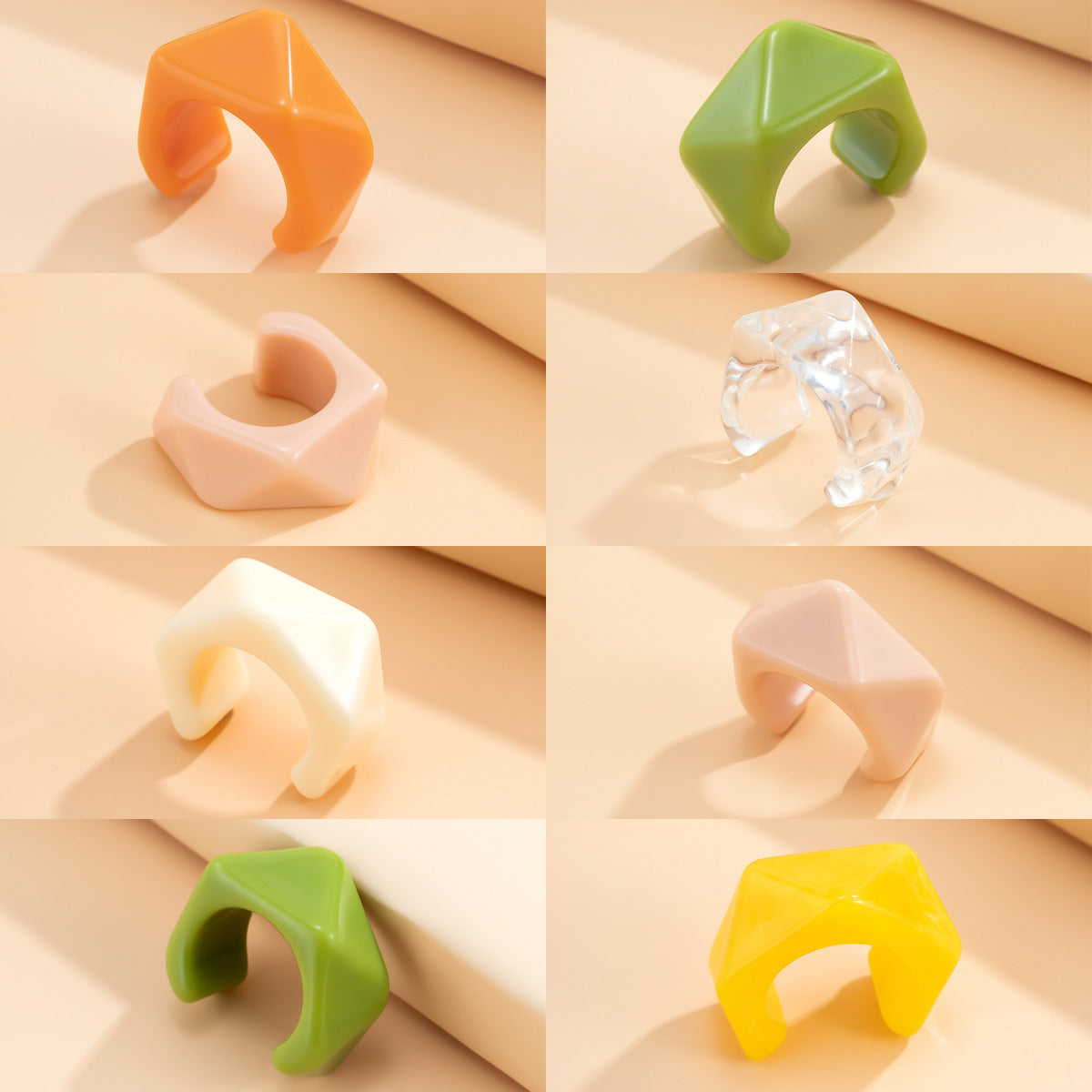 Wholesale Candy Color Acrylic Plain Hoop Ring